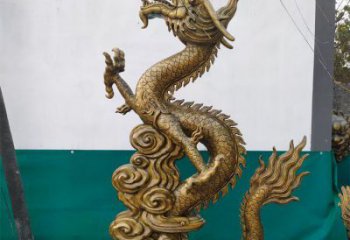 定價龍頭雕塑，鑄銅動物雕塑，房地產(chǎn)售樓處擺件