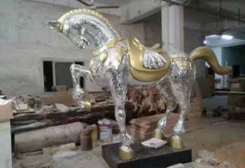 加工奔馬雕塑，鏡面工藝，仿真動物小品
