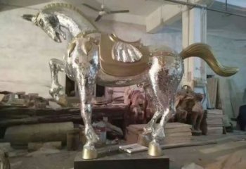 生產(chǎn)奔馬雕塑，鏡面工藝，仿真動物小品