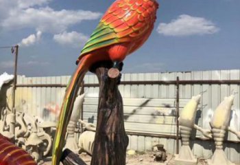 優(yōu)價(jià)鸚鵡雕塑，鳥禽擺件，彩繪仿真工藝