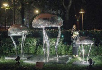 不銹鋼庭院水母雕塑 城市古銅色雕塑 音樂(lè)小品