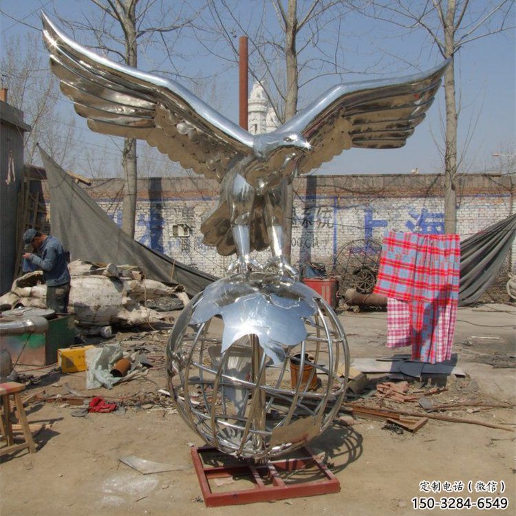 不銹鋼園林老鷹雕塑 風景區仿真雕塑 廣場小品