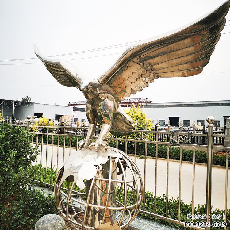 老鷹造型雕塑廠，不銹鋼動物，室外飛鳥雕塑
