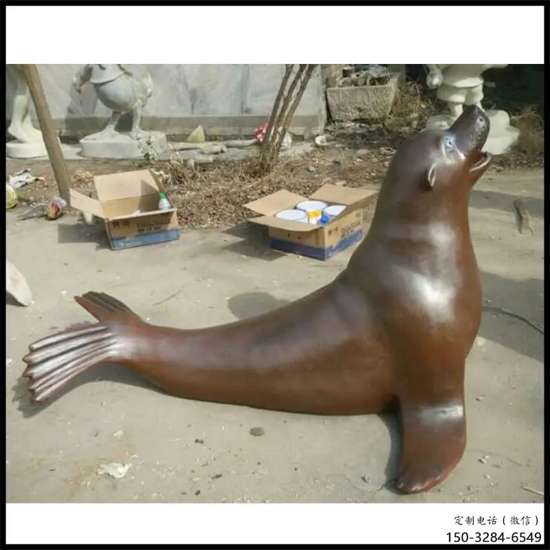 創意海豹雕塑 步行街店門口雕塑 影視劇小品