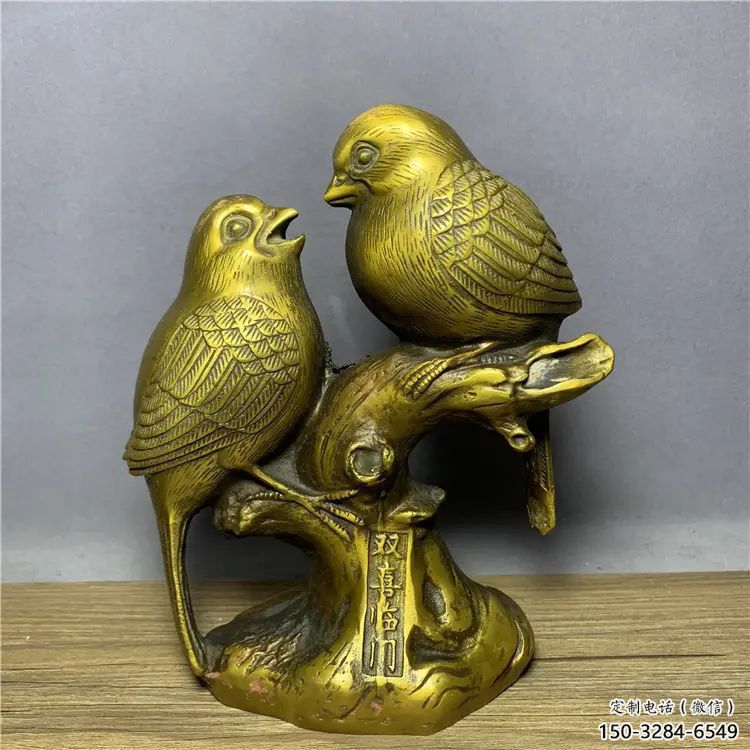 大型鑄銅喜鵲雕塑 商業街廣場雕塑 古銅色擺件