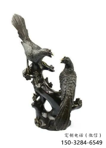 古銅色喜鵲銅雕塑 大型城市雕塑 商業街擺件