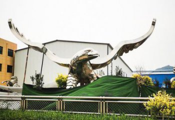 不銹鋼園林老鷹雕塑 城市廣場(chǎng)雕塑 步行街?jǐn)[件
