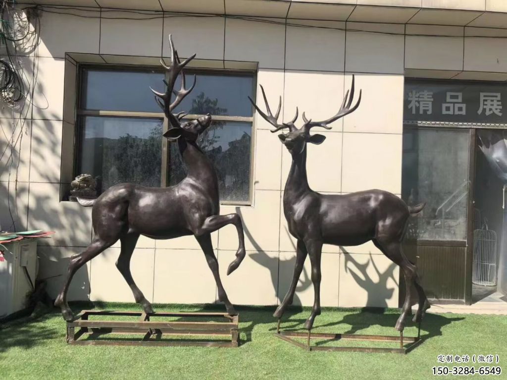 鑄銅大型麋鹿雕塑 門口創意雕塑 售樓處小品