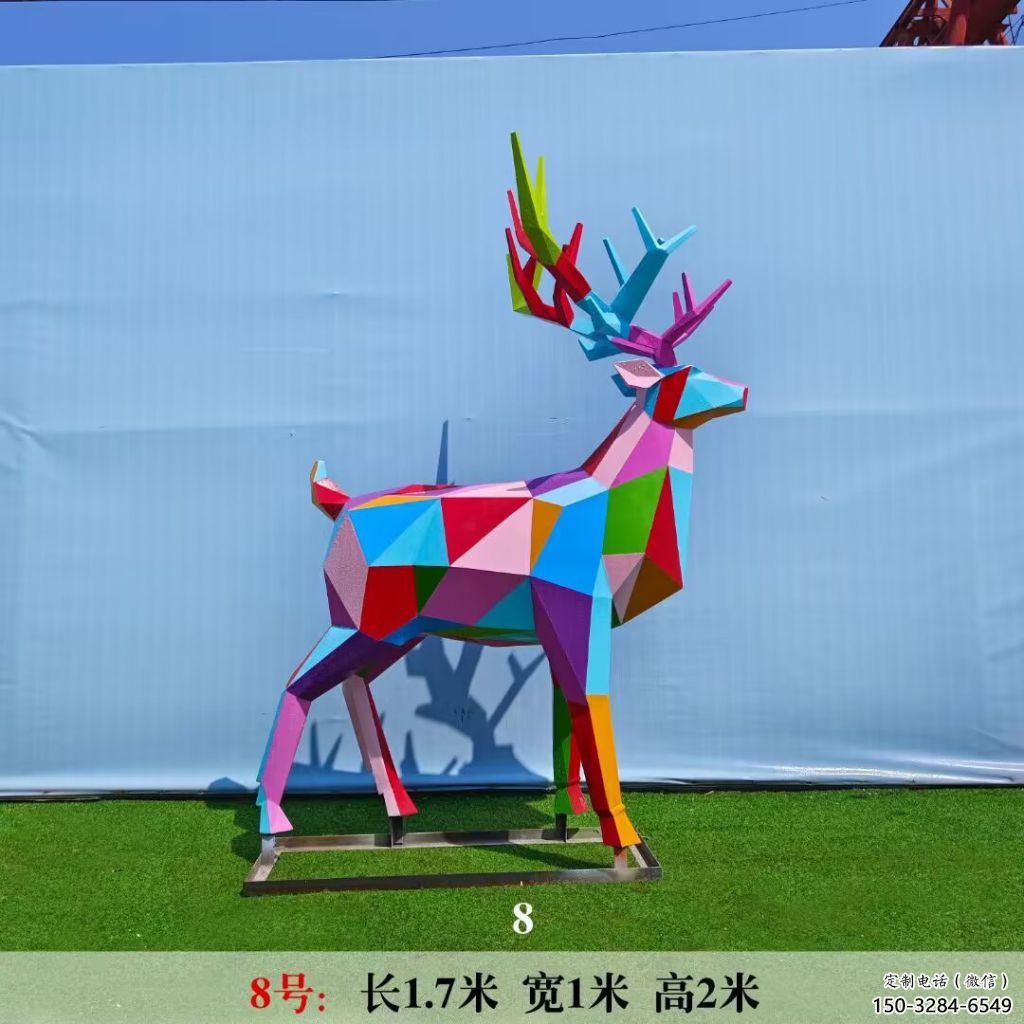 不銹鋼仿真麋鹿雕塑 店門口園林雕塑 動物小品