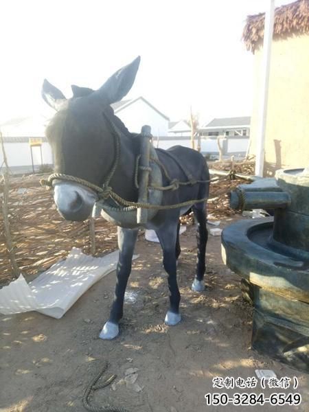 風(fēng)景區(qū)玻璃鋼毛驢雕塑 售樓處廣場(chǎng)雕塑 仿古擺件