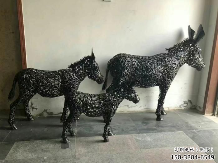 園林毛驢雕塑廠家 田間彩繪雕塑 仿真擺件