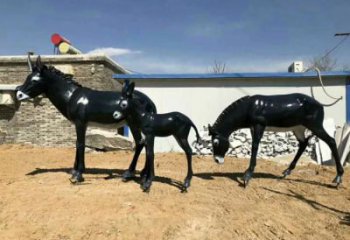 仿古毛驢雕塑 庭院彩繪雕塑 田間小品