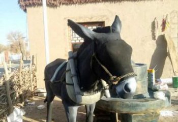 古銅色毛驢雕塑 大型城市雕塑 商業(yè)街擺件