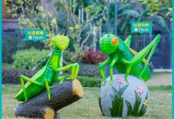 彩繪蟈蟈雕塑 仿真動(dòng)物雕塑 步行街?jǐn)[件