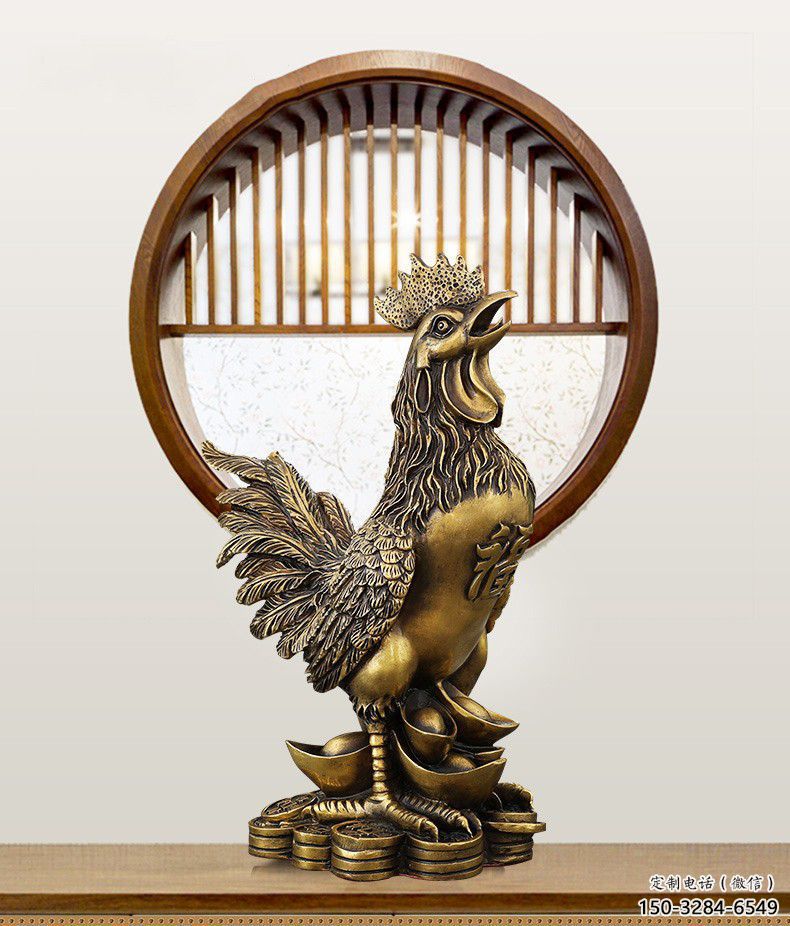 庭院小雞雕塑，現(xiàn)代小品，彩繪工藝