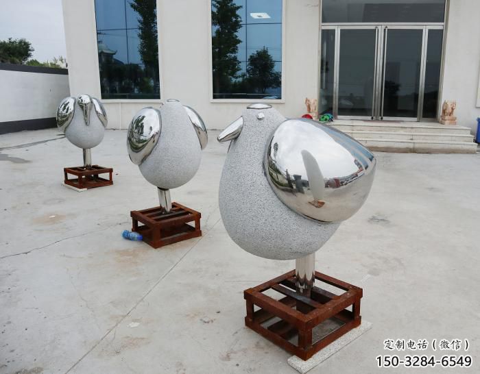 售樓部鳥類雕塑，家禽小品，拋光工藝