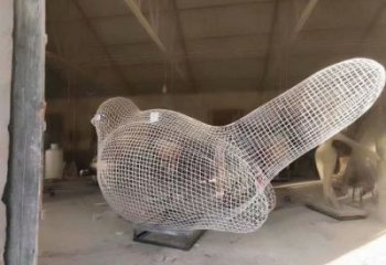 庭院鳥類雕塑，動物小品，網格工藝