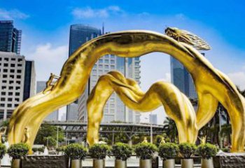 校園鳥類雕塑，仿真主題，鍍金工藝