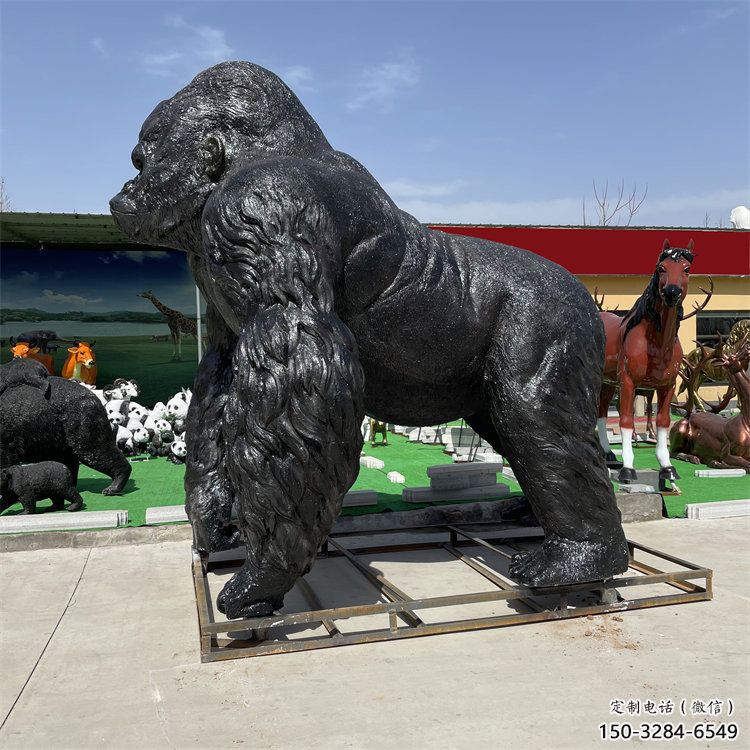 庭院猩猩雕塑，動物小品，烤漆仿古工藝