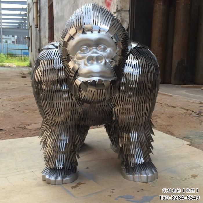 庭院猩猩雕塑，動物主題，拉絲工藝