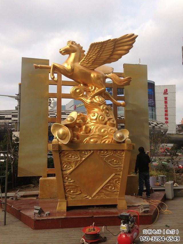 庭院戰馬雕塑，現代小品，彩繪工藝