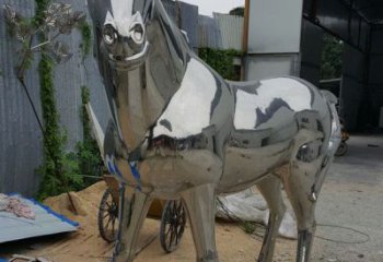 景區戰馬雕塑，動物主題，彩繪工藝