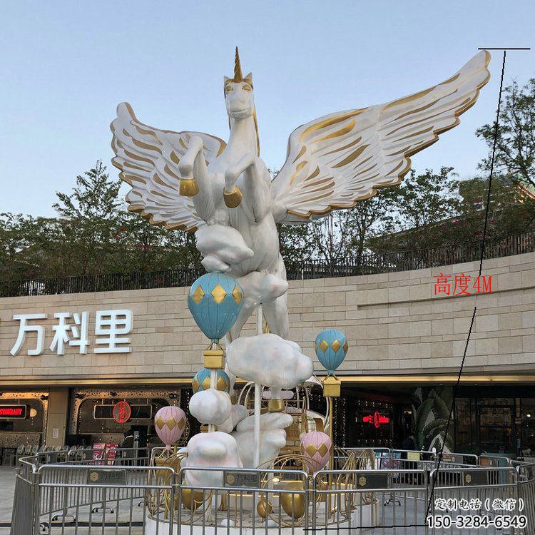 景區天馬雕塑，美陳小品，網格工藝