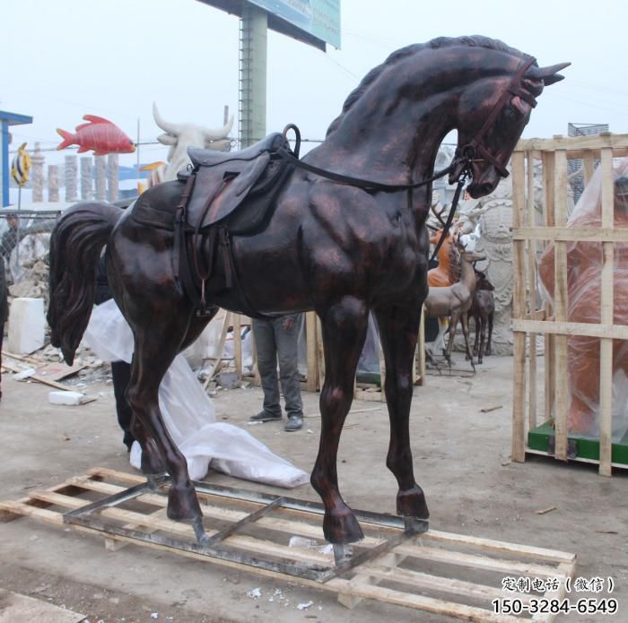 步行街小馬雕塑，景觀主題，古銅工藝