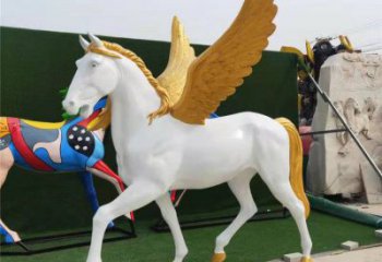 庭院天馬雕塑，動物主題，噴漆工藝