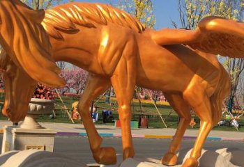 小區天馬雕塑，仿真主題，彩繪工藝