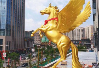 校園天馬雕塑，動物題材，鍍銅工藝