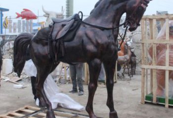 步行街小馬雕塑，景觀主題，古銅工藝