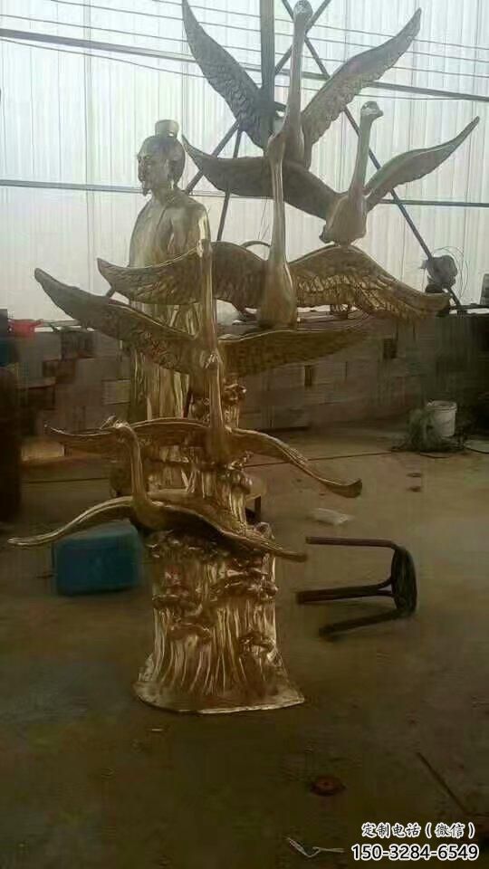 大型大雁雕塑 商業(yè)街廣場(chǎng)雕塑 古銅色擺件