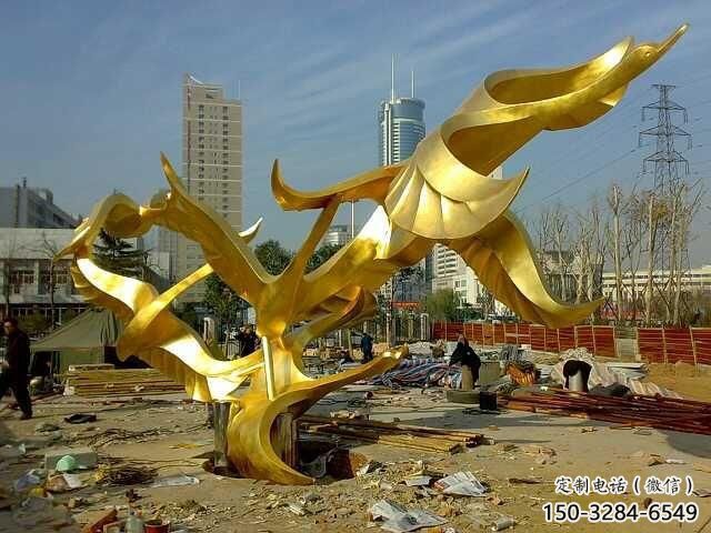 商場大雁雕塑 仿真雕塑 店門口小品