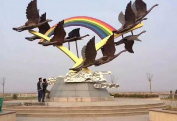 售樓處大雁雕塑 商業(yè)街仿真雕塑 動物擺件