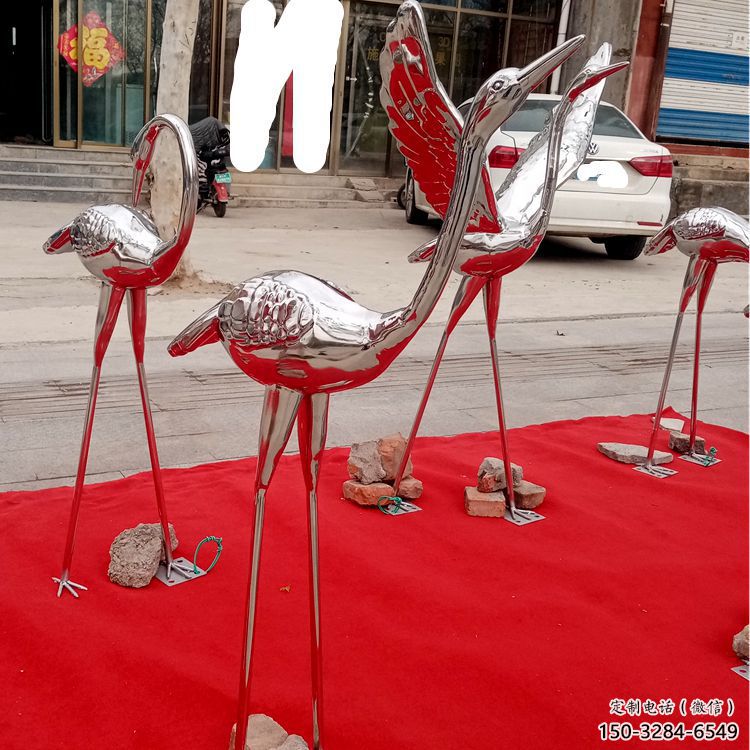 城市白鶴雕塑 風景區彩繪雕塑 抽象擺件