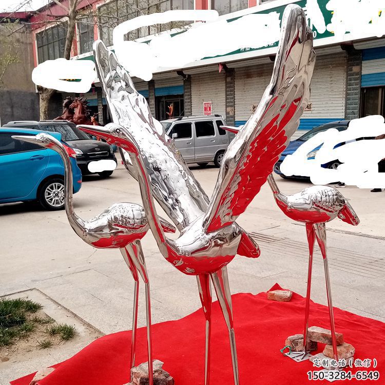 古銅色白鶴雕塑 大型城市雕塑 商業街擺件