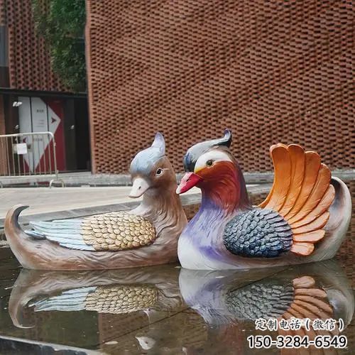 門(mén)口鴛鴦雕塑 售樓處仿真雕塑 彩繪小品