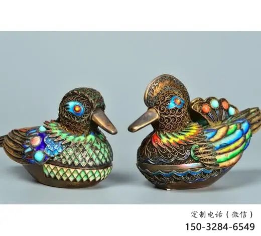 田間鴛鴦雕塑 彩繪仿真雕塑 園林?jǐn)[件