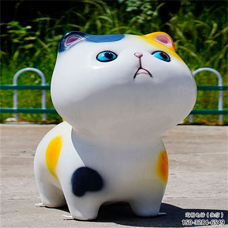 城市貓咪雕塑，網(wǎng)格體育雕塑，古銅效果