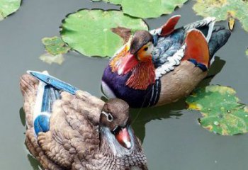 大型鴛鴦雕塑 商業(yè)街廣場雕塑 古銅色擺件