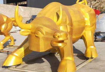 酒店黃牛雕塑，家禽主題，鍍銅工藝