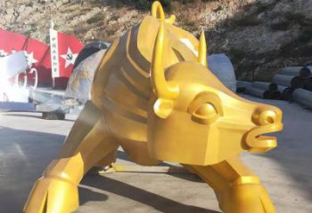 庭院黃牛雕塑，動物主題，鍍銅工藝