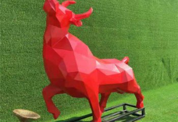 小區黃牛雕塑，仿真主題，彩繪工藝