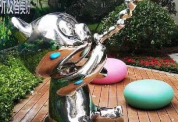 校園貓咪雕塑，拉絲海洋雕塑，卡通主題