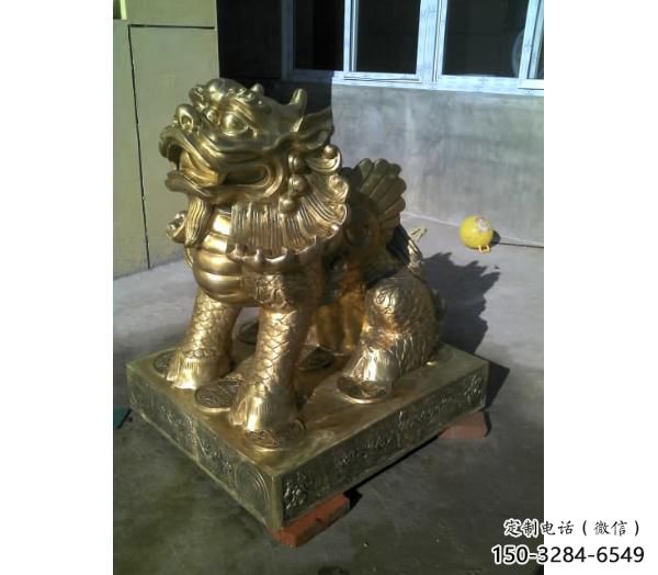 步行街貔貅雕塑，鑄銅農(nóng)耕雕塑，鏤空方式