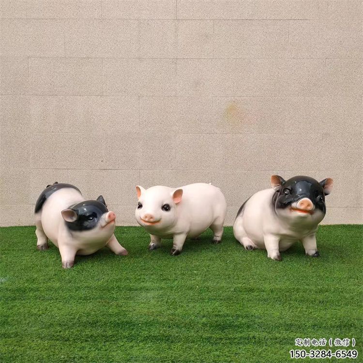 售樓部野豬雕塑，噴砂發光雕塑，彩繪題材