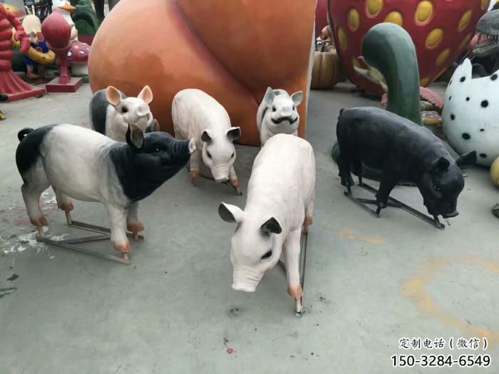 房地產野豬雕塑，仿古動漫雕塑，噴砂制造
