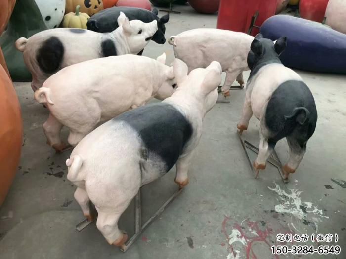 農村野豬雕塑，鏤空海洋雕塑，抽象效果