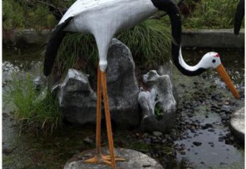 小區(qū)白鷺雕塑，拉絲海洋雕塑，抽象效果